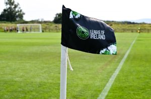 17 August 2024; A League of Ireland corner flag during a Cross Border Academy Development Day at FAI HQ in Abbotstown, Dublin. Photo by Piaras Ó Mídheach/Sportsfile