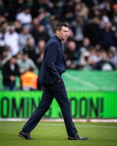 Ger Nash at the Avia Stadium for the 2025 FAI Cup Final