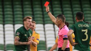 James McClean being sent off in a scoreless draw against Wales
